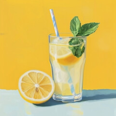 Fototapeta premium glass of lemonade