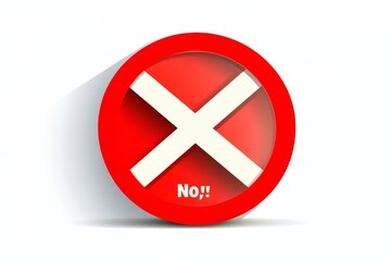 Obraz premium Red circle with white X and 