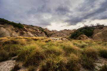 badlands sceneries inside the badlands national park, Matera province, italy
