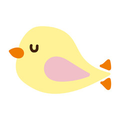 休んでいる黄色い小鳥2