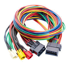 Colorful Electrical Wires Cable Connectors Technology red blue plug cord green black power