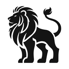 a black and white lion logo