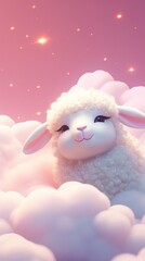 Cute Sheep dreamy wallpaper cartoon animal nature.