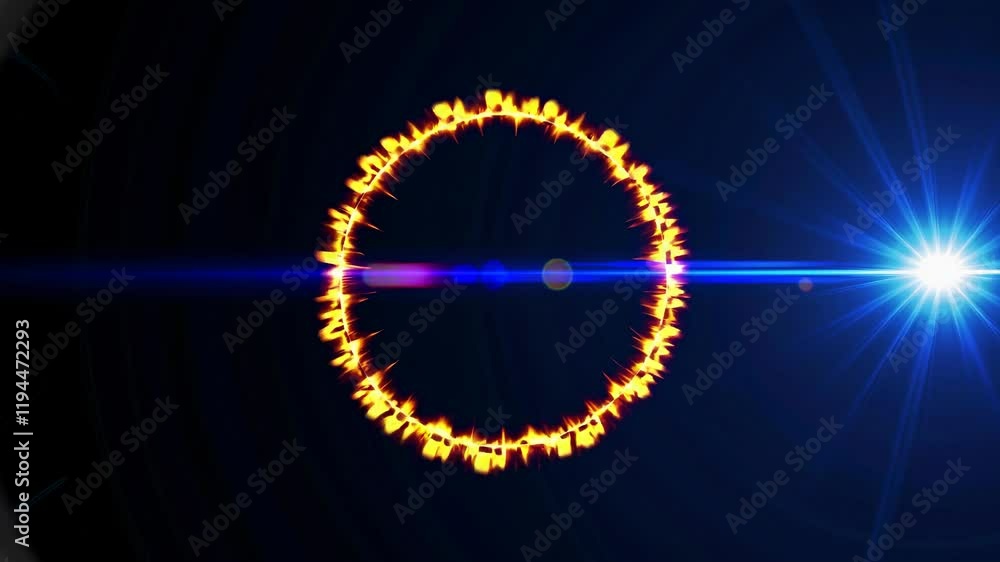 Poster visual exploration of dynamic light patterns creating an abstract representation of energy and motio