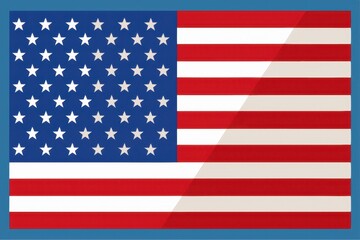 Fototapeta premium A vibrant illustration of the American flag featuring stars and stripes, symbolizing patriotism and national pride.