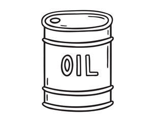 oil barrel doodle hand drawn icon. Outline drawing oil barrel line clipart symbol