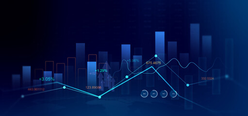 Analysis finance grow graph and market investment. Financial business plan,earnings,sale and strategy. Stock market chart, exchange financial growth diagram.	