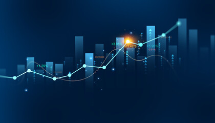 Analysis finance grow graph and market investment. Financial business plan,earnings,sale and strategy. Stock market chart, exchange financial growth diagram.	