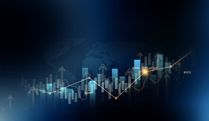 Analysis finance grow graph and market investment. Financial business plan,earnings,sale and strategy. Stock market chart, exchange financial growth diagram.	