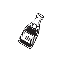 Champagne icon vector symbol design art illustration.