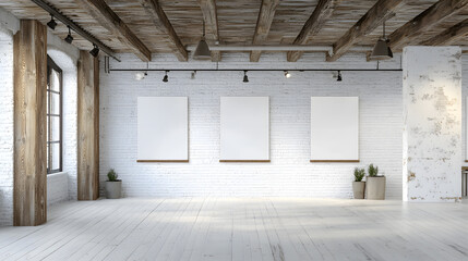Fototapeta premium Minimalist space featuring natural elements and soft lighting.