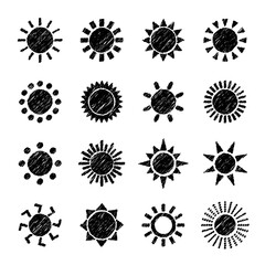 太陽　晴れ　天気　アイコン 手描き風