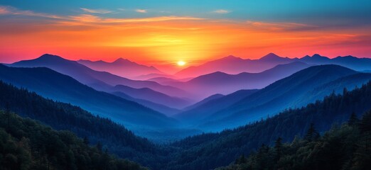 Fototapeta premium sunrise in the mountains