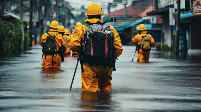 Emergency responders practice traffic control strategies for urban evacuation, ensuring quick, organized responses during natural disasters like floods or hurricanes.