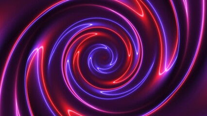 Blue red neon glowing twirl background