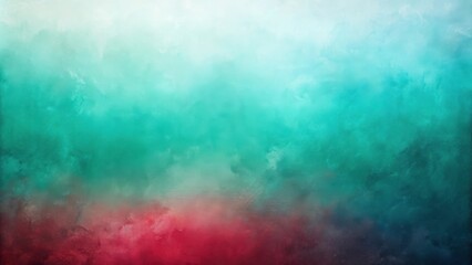 Abstract Watercolor Background with Gradual Transition from Light Blue to Vibrant Green and Deep Red