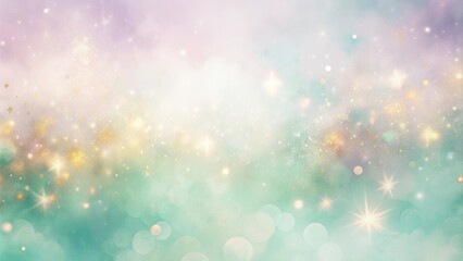 Obraz premium Abstract Dreamy Sky with Golden Stars and Soft Light Bokeh