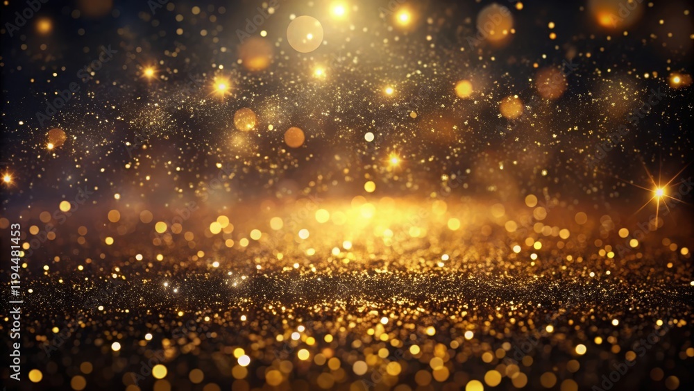 Aufkleber A shimmering backdrop of golden lights, a magical and festive design with sparkling bokeh and soft glowing lights.