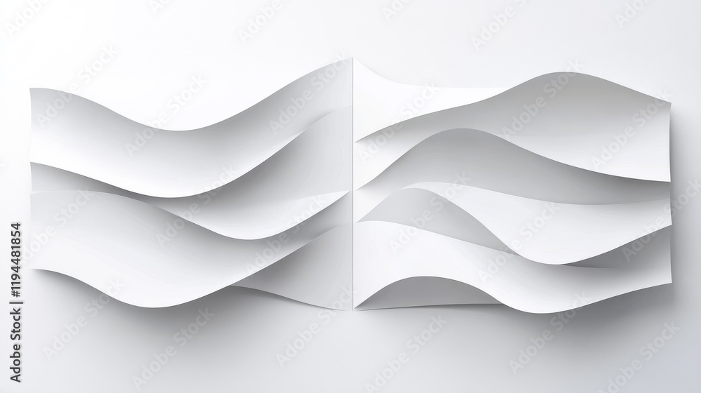 Poster fold leaflet mockup. blank trifold paper template. white a4 booklet page design mock up. triple zigz
