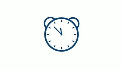 blue dark alarm clock isolated on white background