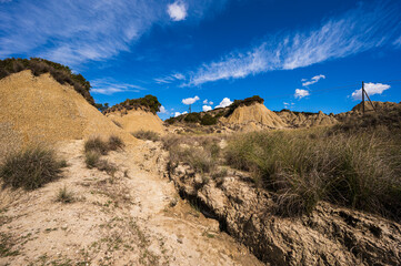 badlands sceneries inside the badlands national park, Matera province, italy