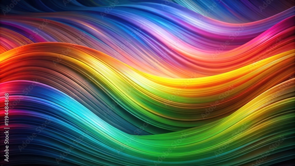 Poster Abstract Colorful Wavy Lines, Intertwined and Flowing in a Dynamic Display of Hues and Tones