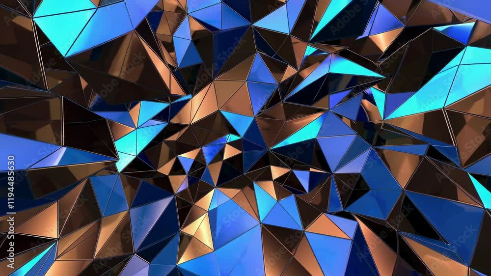 Poster vibrant blue and black geometric shapes create a stunning visual display with dynamic angles and ref