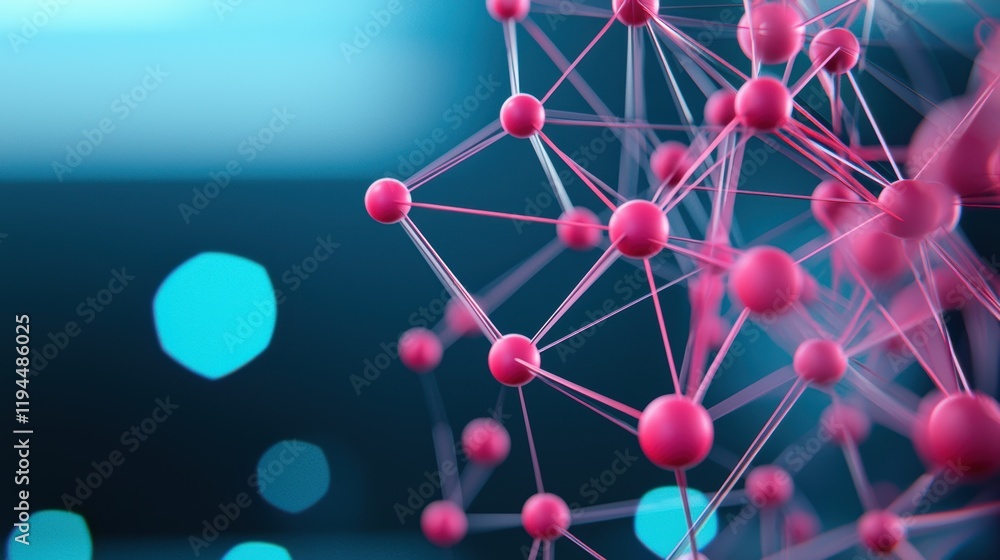 Poster stylized representation of a social network with abstract profiles and connections, visualizing the 