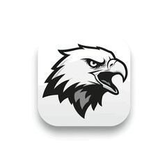 Eagle Head Mascot Icon: Bold and striking, this iconic eagle head mascot design exudes power, strength, and determination. The sharp beak, piercing gaze.