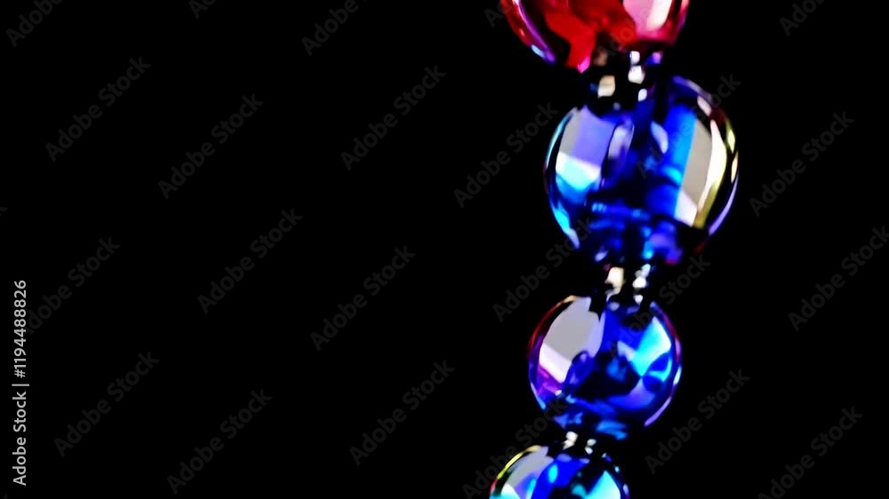 Poster colorful gemstone beads spiral in mesmerizing patterns creating a beautiful visual display