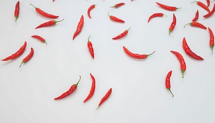 Scattered Red Chili Peppers: A Minimalist Spicy Still Life
