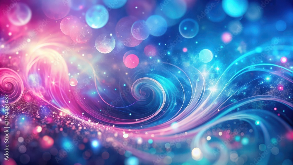 Poster A celestial symphony of swirling lights and sparkling dust particles, creating a mesmerizing cosmic dreamscape.