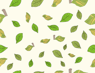 leaves vector pattern background. Green leaf seamless pattern. leaves pattern background. seamless patterns with green leaves.