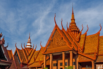 details of the roof of The National Museum of Cambodia, a fine example of traditional Khmer...