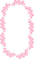 Decorative Floral Frame and Botanical Line Illustration
