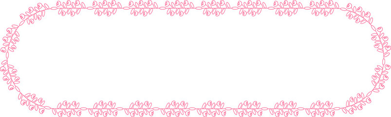 Decorative Floral Frame and Botanical Line Illustration
