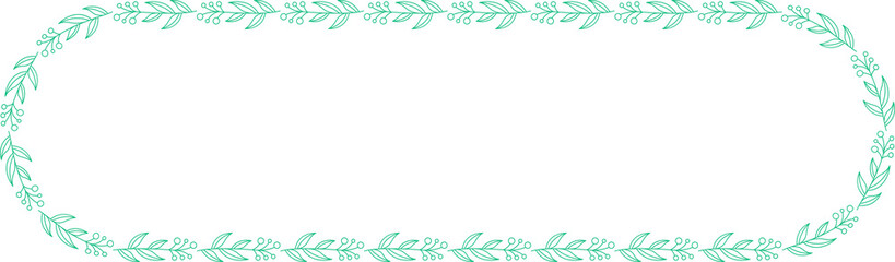 Obraz premium Decorative Floral Frame and Botanical Line Illustration 