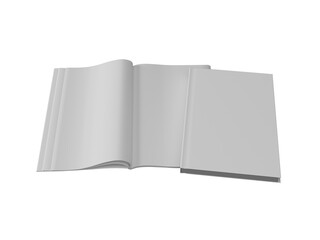 a book opened to show a blank page