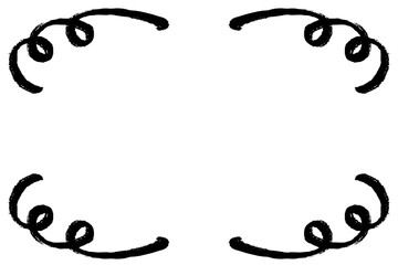 筆タッチの手描きのフレームのイラスト