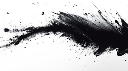 Dynamic black paint splash captures raw energy and artistic expr