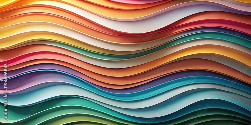 Aufkleber abstract wavy pattern of vibrant colors in a smooth gradient from warm to cool tones