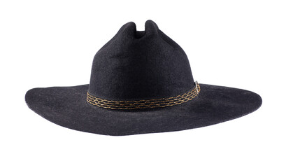 black mexican cowboy hat isolated on white background