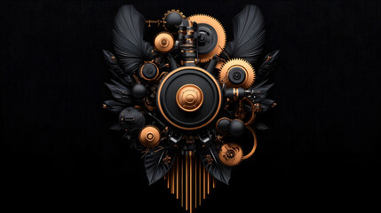 Black and Gold Steampunk Design