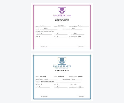 Simple Minimalistic Creative Paid Certificate   Template Design