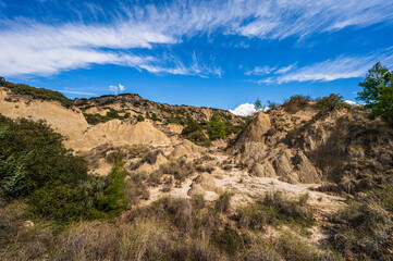 badlands sceneries inside the badlands national park, Matera province, italy