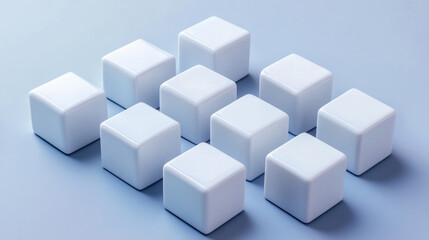 Obraz premium 3d illustration white cubes, design with perspective effect
