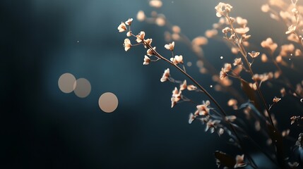 Delicate White Flowers Illuminated By Soft Sunlight