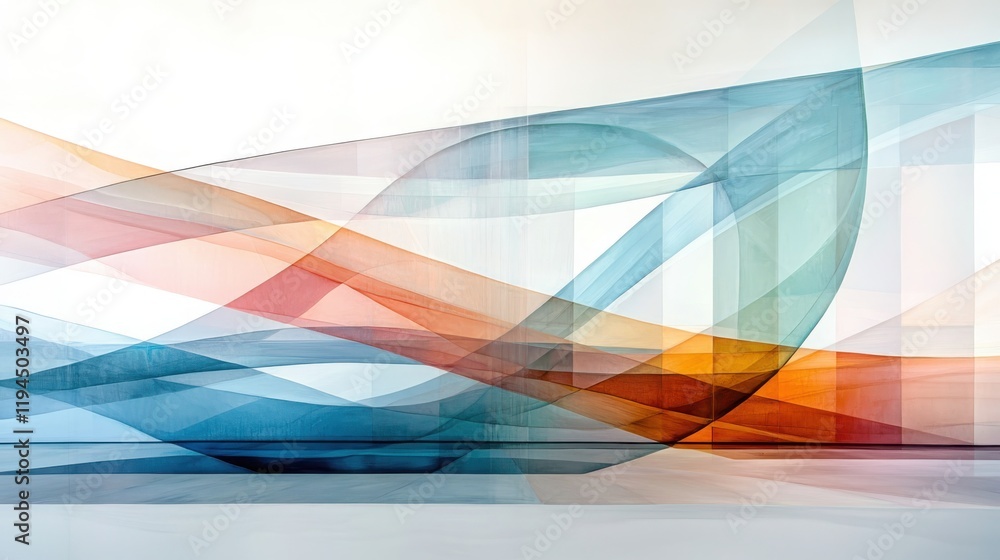 Poster serene overlapping shapes abstract art digital composition calm environment aesthetic viewpoint dept