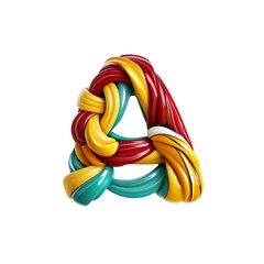 Colorful Twisted Letter A - 3D Rendered Alphabet