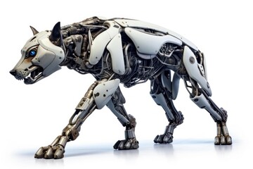 Pet type form robot mecha white background livestock.
